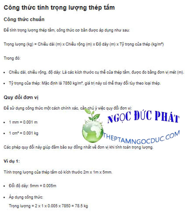 cách tính barem thép tấm
